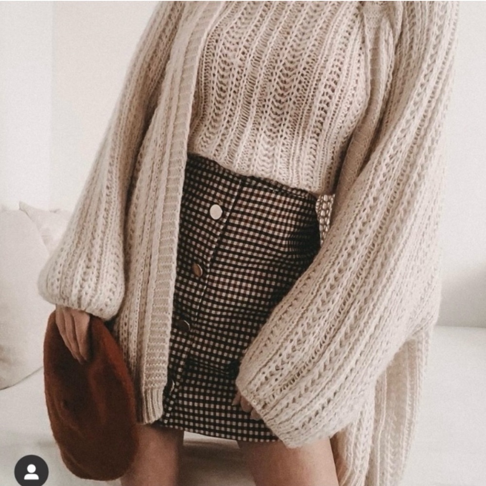 Zara Plaid Mini Skirt button closure size xs NWT